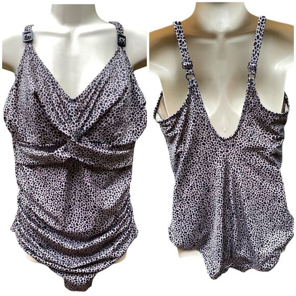 Fantasie Madagascar Underwire One piece Swimsuit twist front slimming US 40E - Picture 12 of 16